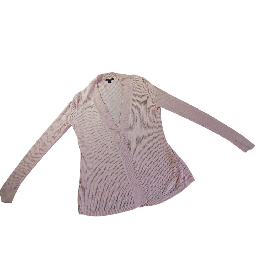 Talbots Petites Open Front Cardigan CN5000 Womens SP Pink Pointelle Knit Sweater